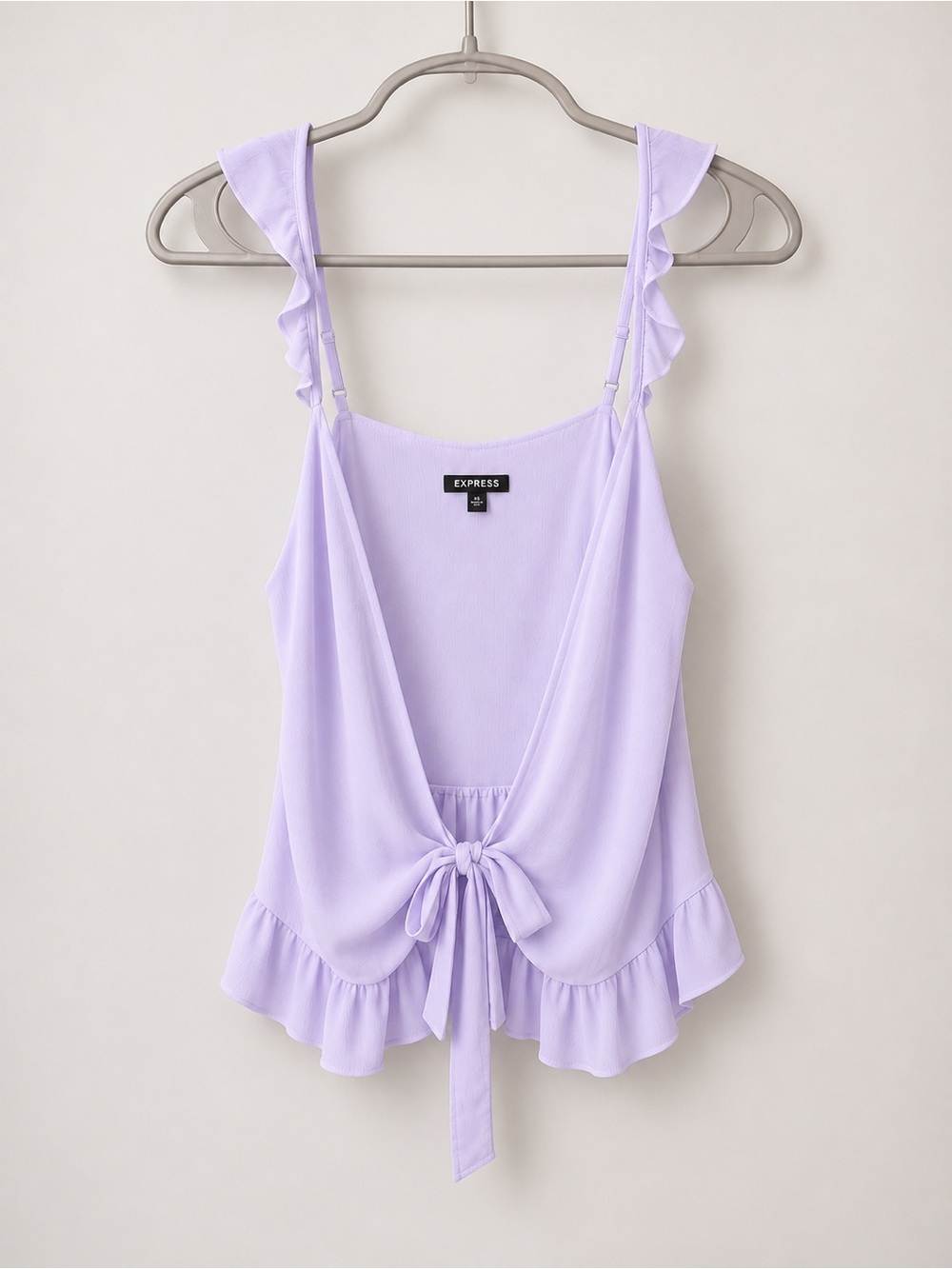 Express Lavender Ruffle Tie-Back Camisole